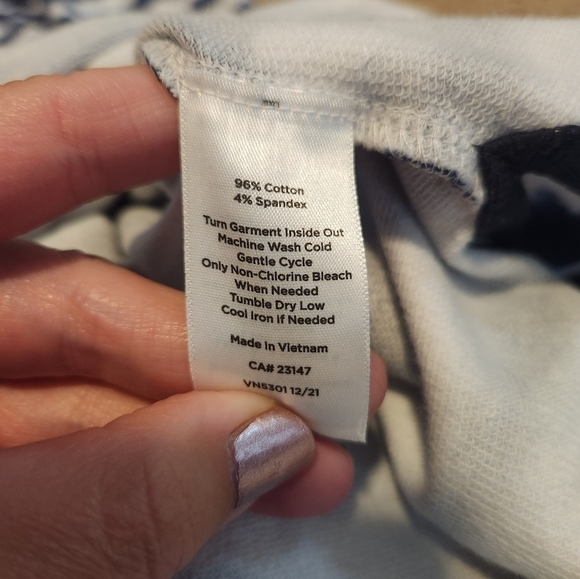 T By Talbots Midi Dress - Wavy Tie-Dye Blue and White, size Medium - Picture 11 of 11